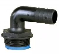 Aquavalve/Manifold Tail 90° 38mm 1½” BSP Blue Seal - Black