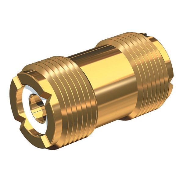 Barrel connector for PL259 - Gold Plated Brass