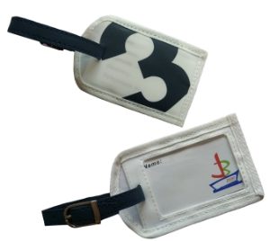 Sailcloth Luggage Tag - Navy Blue Detail