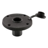 Scotty 344 Round Flush Deck Mount, Black, Sealed Base