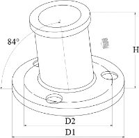 66500 25mm Flag Pole Base  Dimensions