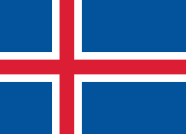 Iceland Courtesy Flag 30 x 45cm